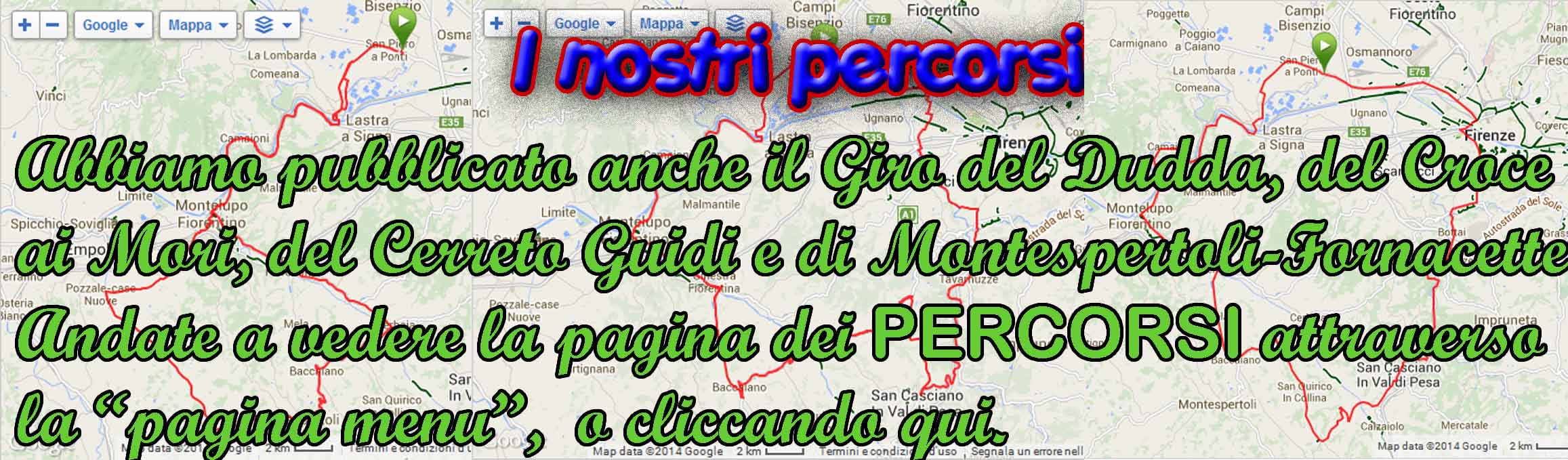 Pagina dei percorsi in bici