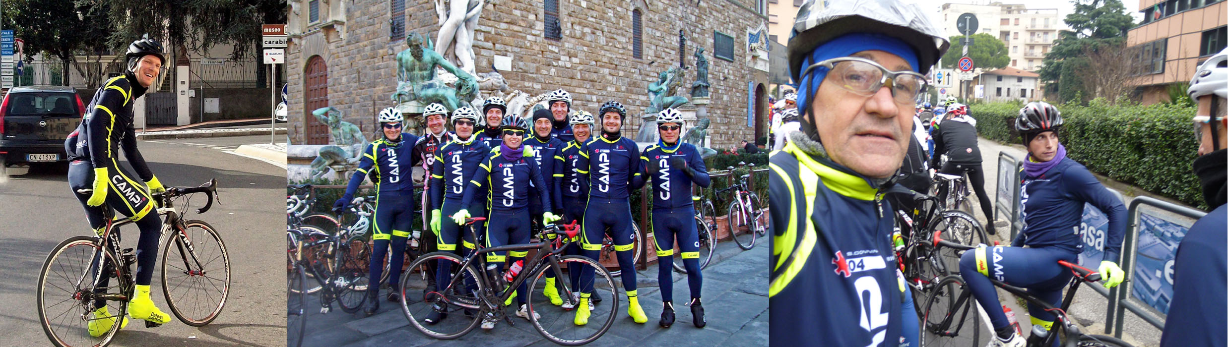 Ciclisti con nuove tute
